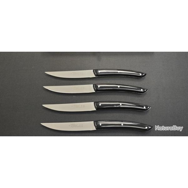 Le Thiers par Claude Dozorme Coffret 4 couteaux  steack - manche noir brillant