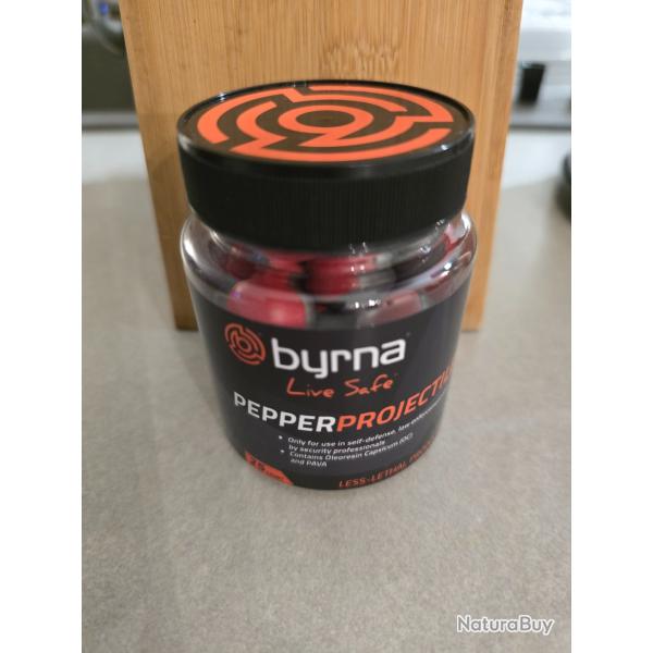 25 Billes Poivre Byrna Pepper Cal 68