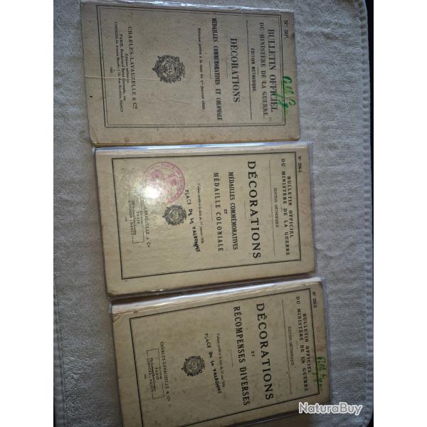 Bulletin officiel du minist�re de la guerre   d�corations fran�aise.