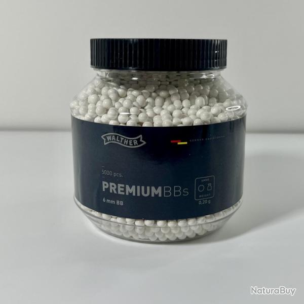 Billes BBs Walther 6mm Blanche Premium 0.20g x5000