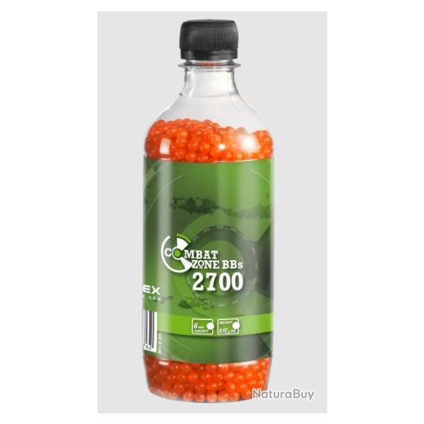 Billes BBs 6mm Combat Zone orange 0.12g Bouteille x2700