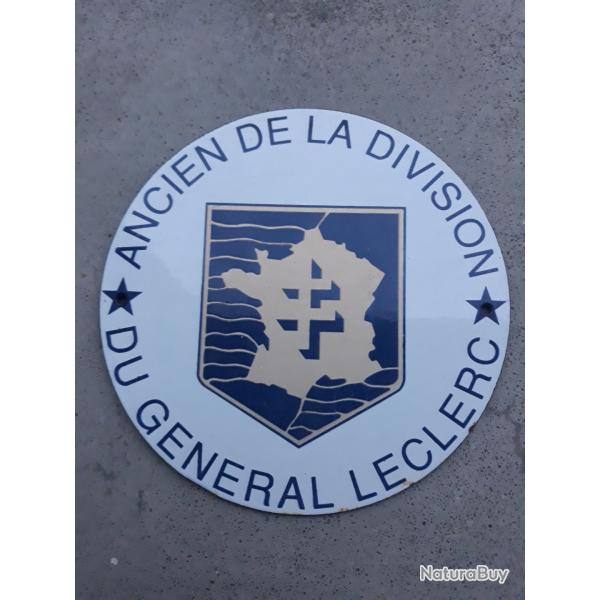 Collection rare plaque emaill�e ancien de la division du general Leclerc