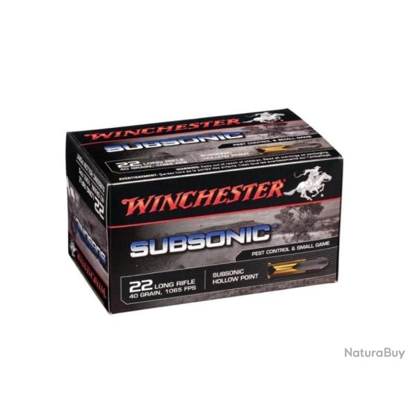 MUNITIONS WINCHESTER SUBSONIC CAL. 22 LR boite de 50 balles