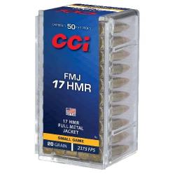 Balles CCI FMJ - Cal. 17 HMR - 20 gr