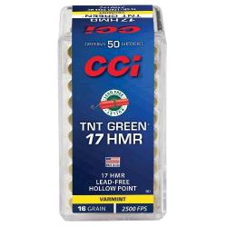 Balles CCI TNT Green - Cal. 17 HMR - 16 gr