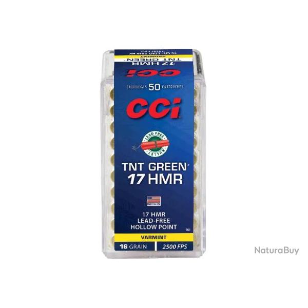 Balles CCI TNT Green - Cal. 17 HMR - 16 gr
