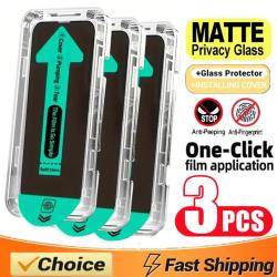 3 Ecran Protecteur Verre Mat Privacy + Gabarit pour iPhone-Au Choix 20260729082524