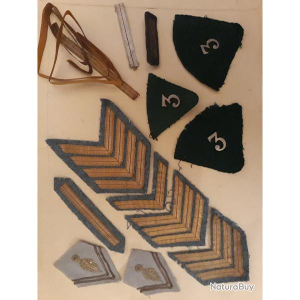 lots insignes en tissu, grades galons en bleu horizon