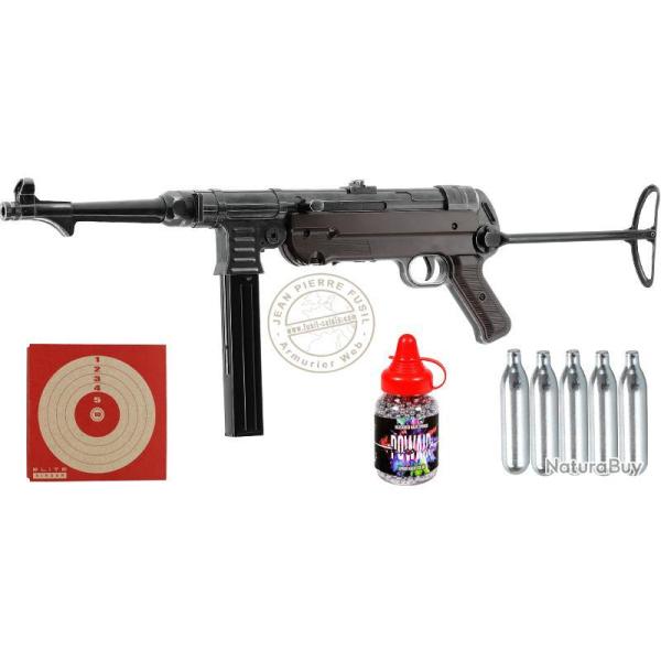 Pistolet mitrailleur  plomb CO2 4,5 mm BB UMAREX Legends MP German Legacy Full Auto (inf.  7,5 jou