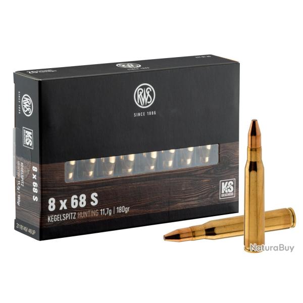 RWS 8x68 S Pointe conique KS 180 gr / 11.7 g - KS 180 gr / 11.7 g