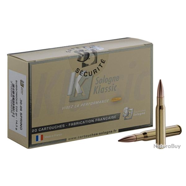 Sologne .30-06 Spring. Sierra RN SP Subsonique 220 gr / 14,2 g - Sologne .30-06 Springfield SP 220 g