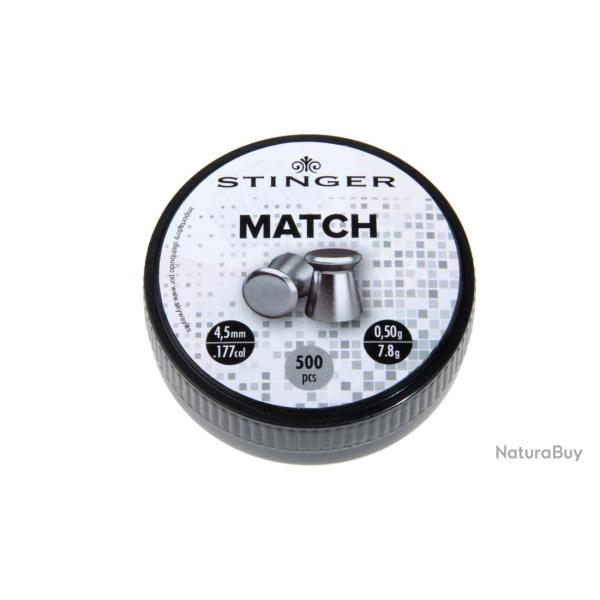 Boite de 500 plombs MATCH Stinger 4,5mm - t�te plate