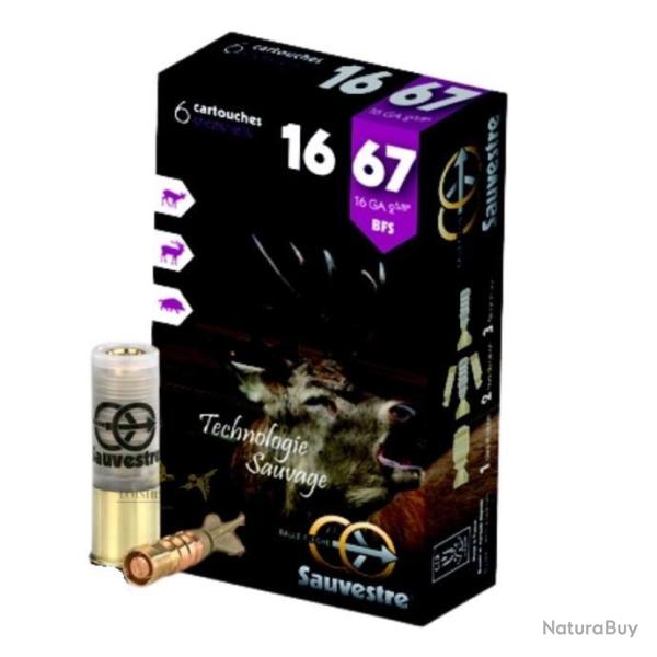 Bo�te de 6 cartouches � balles BFS cal.16/67 - Sauvestre