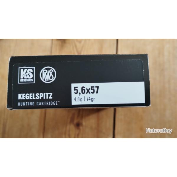 5.6x57 RWS 74gr KS btw 20