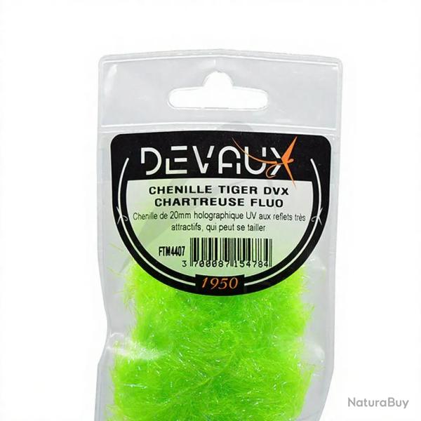 Chenille DEVAUX Tiger chartreuse fluo