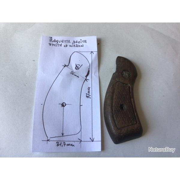 VENDU PAR LE-CUIRASSIER N 2 PLAQUETTE DROITE POUR REVOLVER SMITH ET WESSON