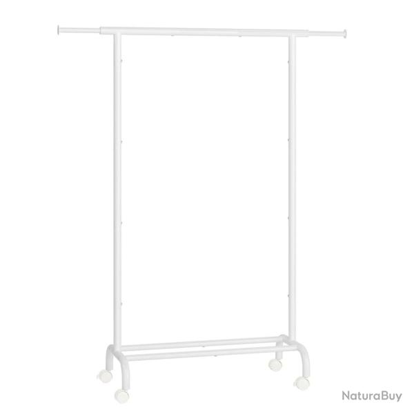 Porte-manteau � roulettes portant � v�tements extensible en m�tal avec �tag�re de rangement sur�lev