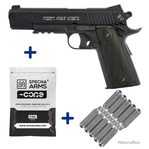 Pack Airsoft Colt 1911 Full Mtal Co2