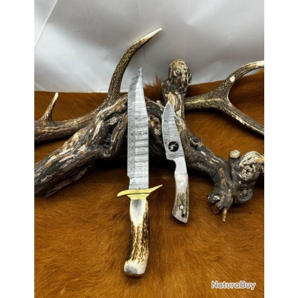 Set de deux couteaux RITE EDGE manche en bois de cerf NBCD104