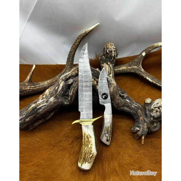 Set de deux couteaux RITE EDGE manche en bois de cerf NBCD103