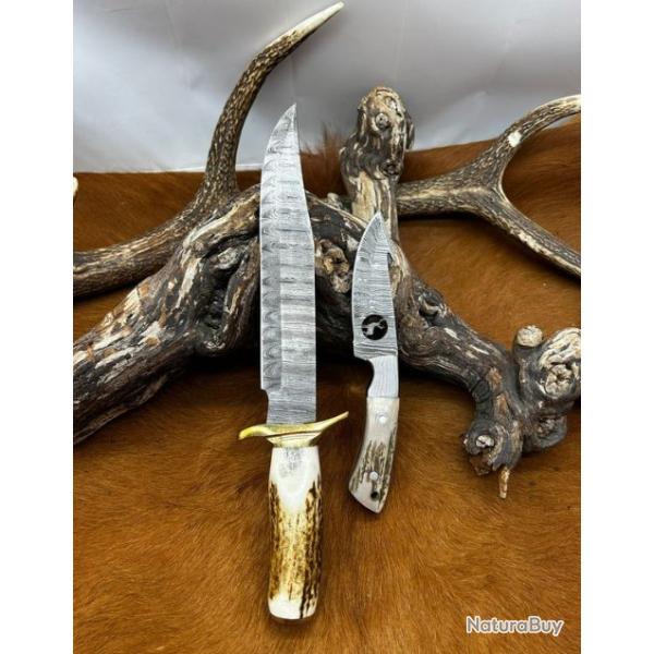 Set de deux couteaux RITE EDGE manche en bois de cerf NBCD102