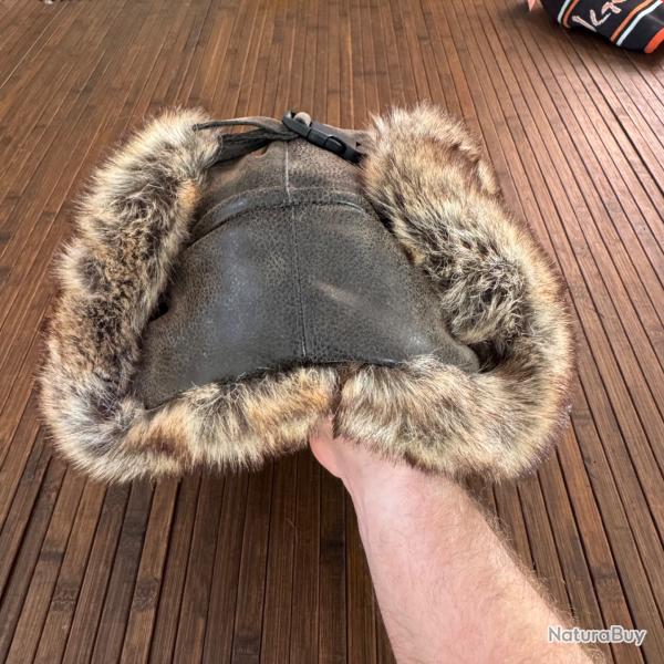 CHAPEAU MODULABLE TYPE RUSSE USHANKA  FOURRURE DE STYLE RAGONDIN NEUF
