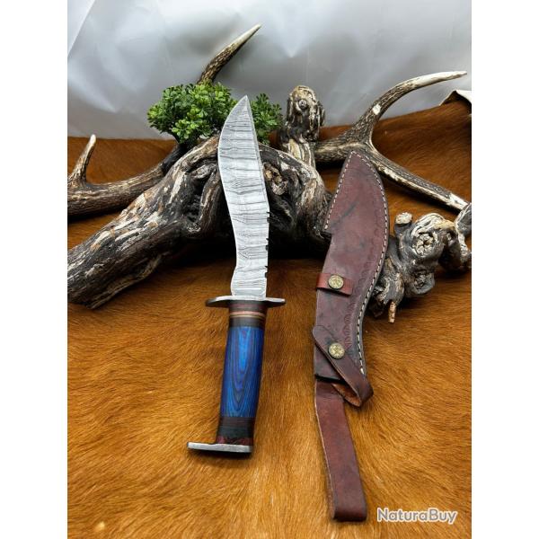 Couteau Bowie RITE EDGE lame acier damas 256 couches NB194