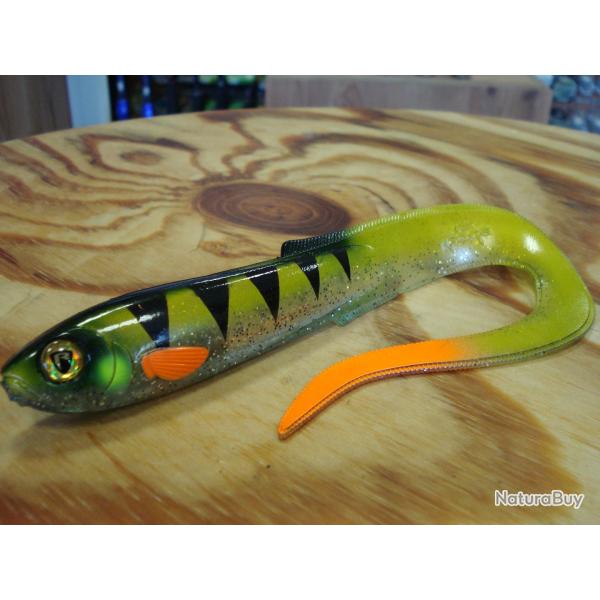 COLORIS EXCLUSIF !! FOX RAGE SLICK EEL 21CM - GREEN ZEBRA GHOST