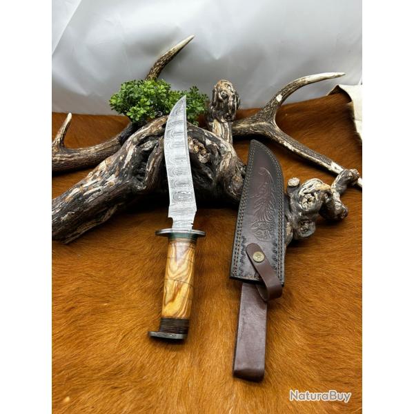 Couteau Bowie RITE EDGE lame acier damas 256 couches NB188