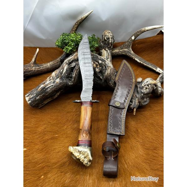 Couteau Bowie RITE EDGE lame acier damas 256 couches NB187