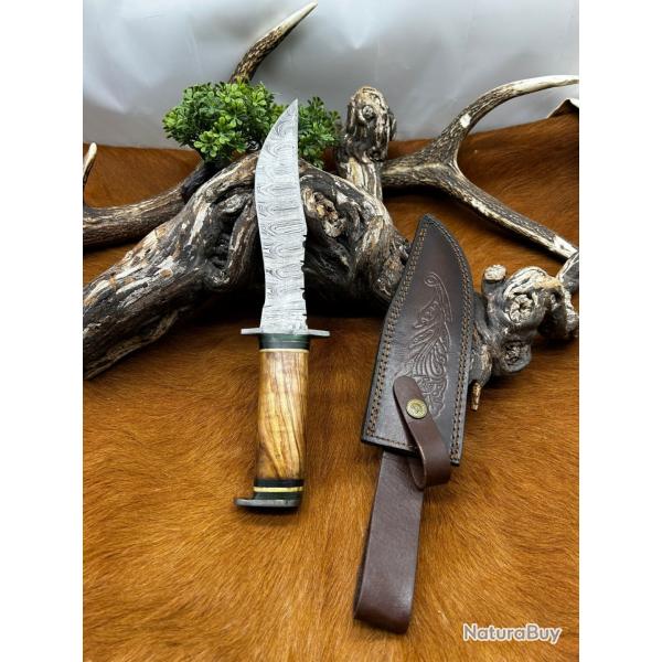 Couteau Bowie RITE EDGE lame acier damas 256 couches NB184