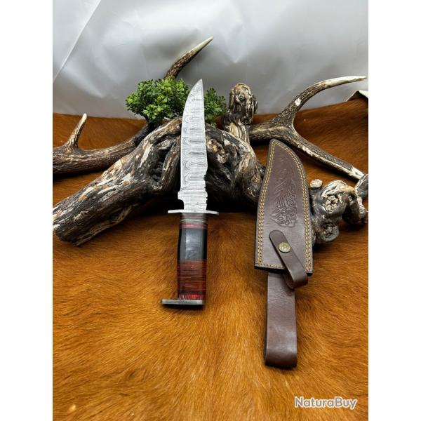 Couteau Bowie RITE EDGE lame acier damas 256 couches NB180