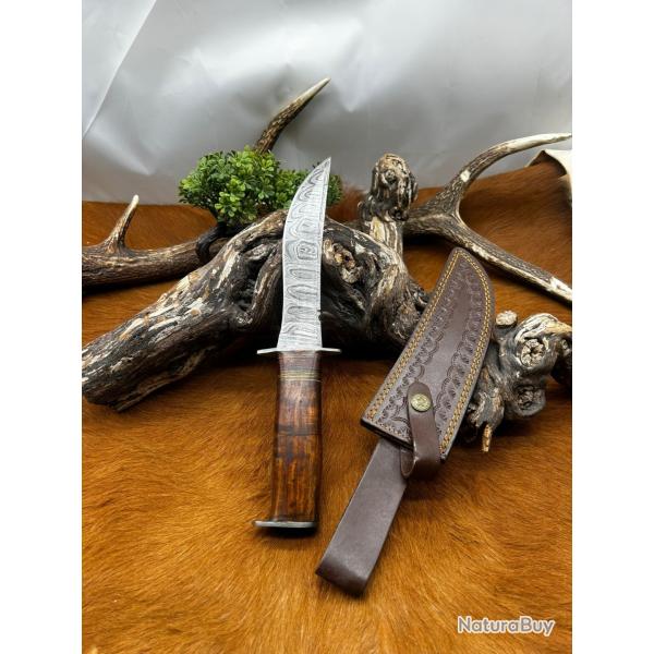 Couteau Bowie RITE EDGE lame acier damas 256 couches NB178