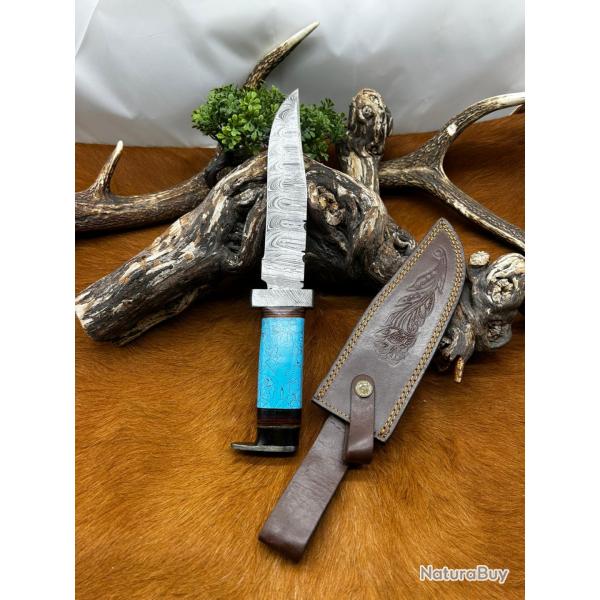 Couteau Bowie RITE EDGE lame acier damas 256 couches NB176