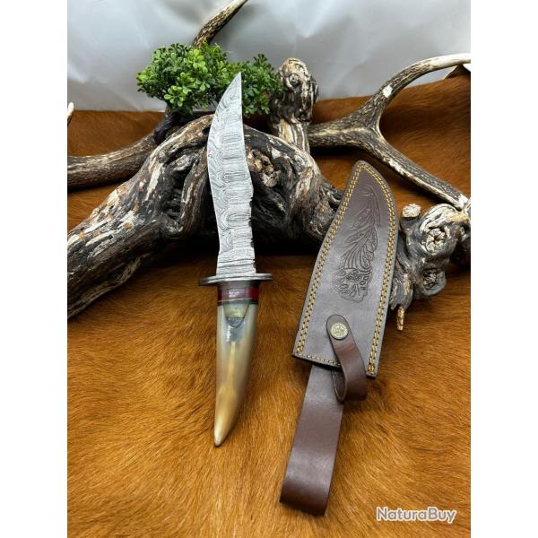 Couteau Bowie RITE EDGE lame acier damas 256 couches NB175