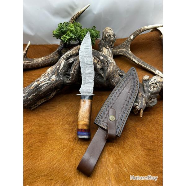 Couteau Bowie RITE EDGE lame acier damas 256 couches NB173