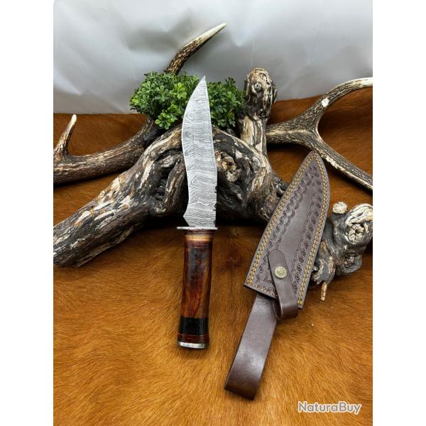 Couteau Bowie RITE EDGE lame acier damas 256 couches NB172