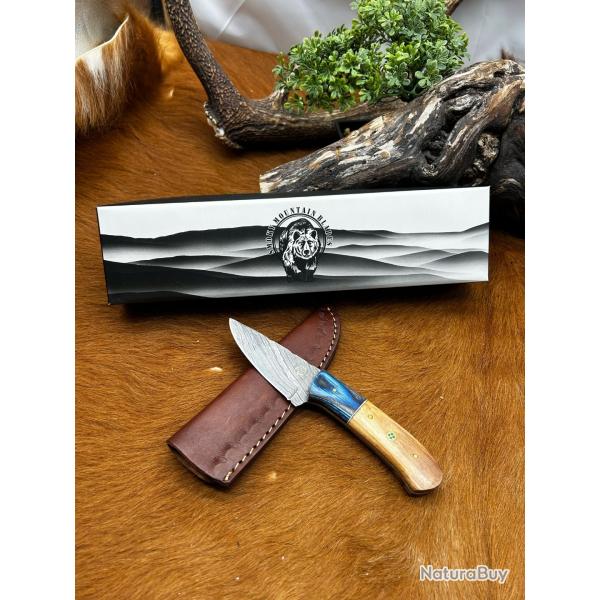 Bowie smoky Mountain Blades lame en acier Damas et manche en bois d'Olivier NSMB121