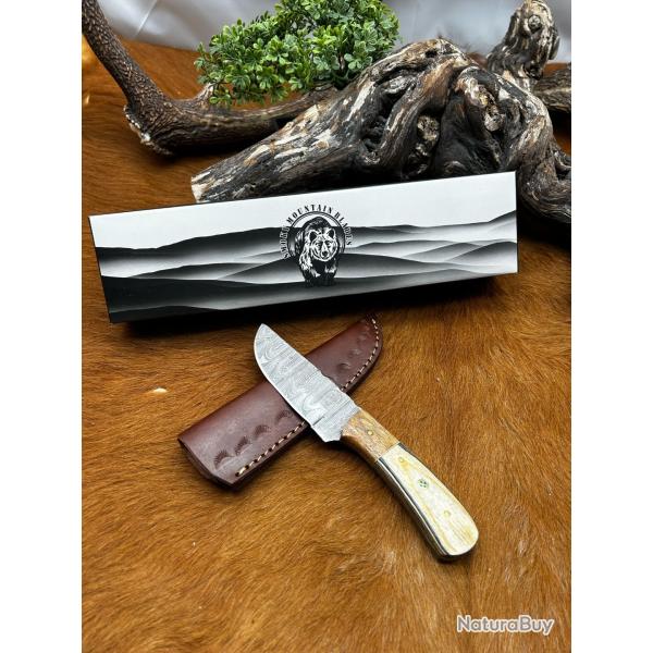 Bowie smoky Mountain Blades lame en acier Damas et manche en bois d'Olivier NSMB115
