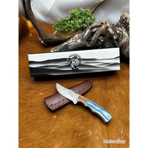 Bowie smoky Mountain Blades lame en acier Damas et manche en bois d'Olivier NSMB114