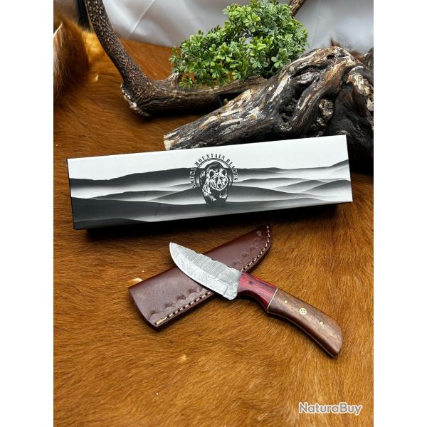 Bowie smoky Mountain Blades lame en acier Damas et manche en bois d'Olivier NSMB118