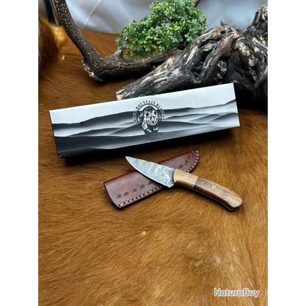 Bowie smoky Mountain Blades lame en acier Damas et manche en bois d'Olivier NSMB116