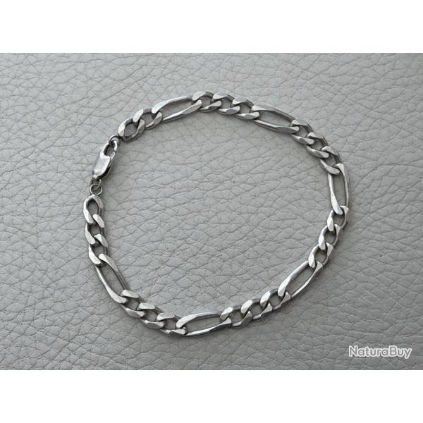 Bracelet en Argent - sterling 925 - type gourmette , maille cheval