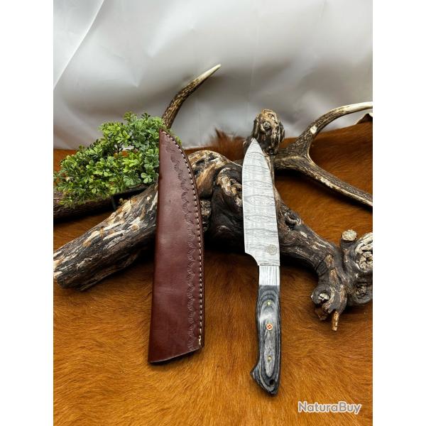 Bowie smoky Mountain Blades lame en acier Damas et manche en bois NSMB108