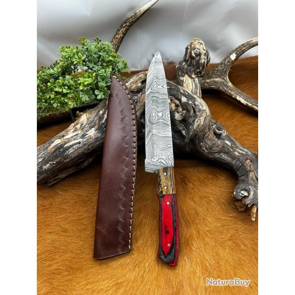 Bowie smoky Mountain Blades lame en acier Damas et manche en bois NSMB107