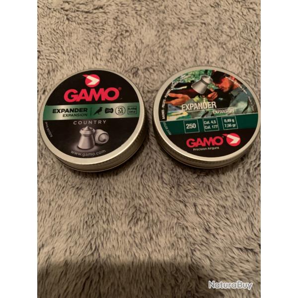 lot 2 boites de plombs Gamo calibre 4.5