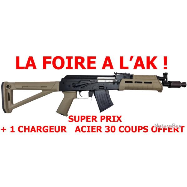 FOIRE A L'AK ! CARABINE WBP AK MINI JACK x MAGPUL MOE FDE SERIES CAL.7.62x39 - CATEGORIE B