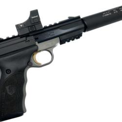 Browning Buck Mark Black Label filet&eacute; Cal 22 lr + Bushnell RXS100 + Moderateur B&T