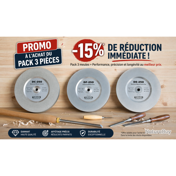 Tormek Meules Diamant�es DF-250, DE-250 et DC-250 - Fine, Extra Fine et Grossi�re"