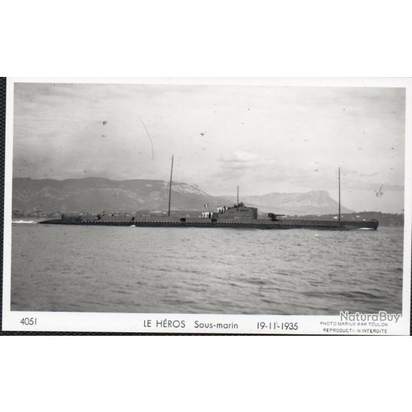 CPA - Marine de Guerre - Sous - Marin " LE HEROS "  19-11-1935 -N�4093